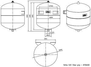 Гидроаккумулятор Reflex S 33л 10 бар 8706200 Гидроаккумулятор Reflex S 33л 10 бар 8706200, 2