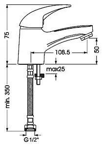 Смеситель для раковины Vidima Orion хром BA001AA, 2
