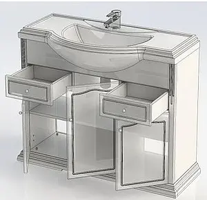 Тумба-умывальник напольная Aquanet Классик 105 белый 00201304+00188365 Тумба-умывальник напольная Aquanet Классик 105 белый 00201304+00188365, 4