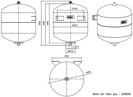 Гидроаккумулятор Reflex S 33л 10 бар 8706200