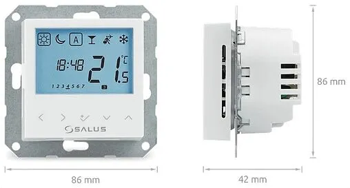 Проводной комнатный терморегулятор НО/НЗ 230В Salus EXPERT HTR белый BTRP230(50)