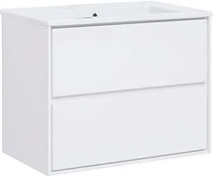 Тумба-умывальник подвесная Aquanet Милан 85 белый глянец 00339967+00249690, 1