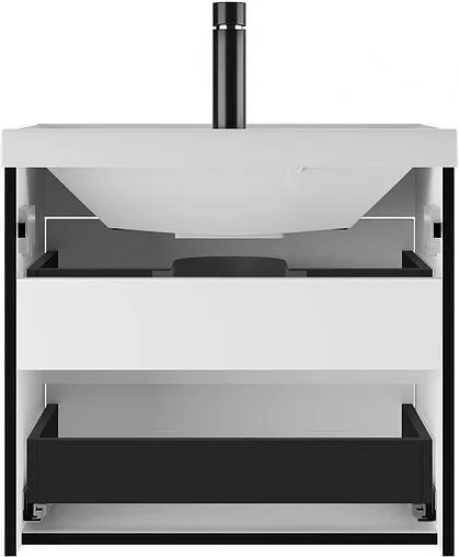 Тумба-умывальник подвесная Домино Forta 60 белый глянец DF2500T+4670142930044