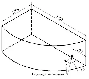 Ванна акриловая Radomir Модерна 160х100 L 2-01-0-1-1-214 Ванна акриловая Radomir Модерна 160х100 L 2-01-0-1-1-214, 3