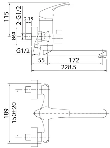 Смеситель для ванны Milardo Sterm хром STESB02M02