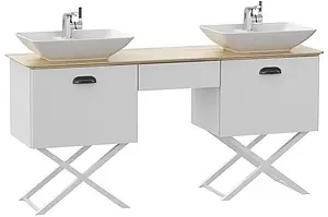 Тумба-умывальник напольная ISVEA Bei 158 белый/дуб 21BES065155I+10SY50052SV Тумба-умывальник напольная ISVEA Bei 158 белый/дуб 21BES065155I+10SY50052SV, 1