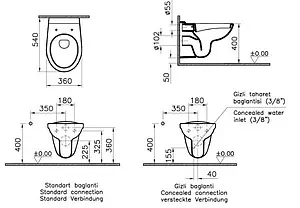 Комплект 5 в 1 Norm Fit 9773B099-7207 с кнопкой хром глянцевый, 3