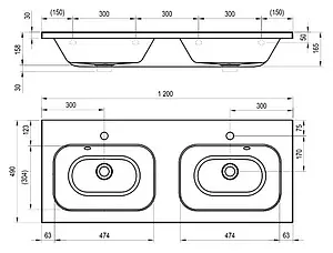Раковина Ravak Chrome 120 белый XJG01112000 Раковина Ravak Chrome 120 белый XJG01112000, 2