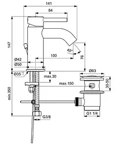 Смеситель для раковины Ideal Standard Kolva белый матовый/хром BC666U5 Смеситель для раковины Ideal Standard Kolva белый матовый/хром BC666U5, 2