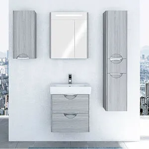 Шкаф-пенал подвесной с бельевой корзиной Aquaton Сильва 30 L дуб фьорд 1A215603SIW6L, 4