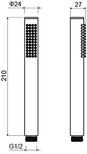 Лейка ручного душа Aquatek Европа чёрный матовый AQ2002MB