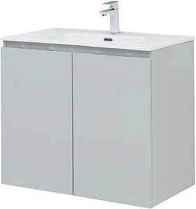 Тумба-умывальник подвесная Aquanet Алвита New 80 серый 00277528+00254364, 5