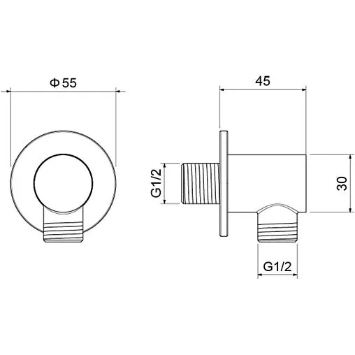 Шланговое подключение Aquatek чёрный матовый AQ2456MB