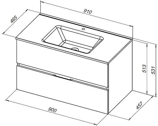 Тумба под умывальник подвесная Aquanet Алвита New 90 белый матовый 00303920