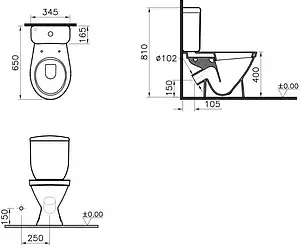 Унитаз-компакт Norm Blanc Duroplast белый 9837B099-7202 Унитаз-компакт Norm Blanc Duroplast белый 9837B099-7202, 2