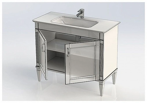 Тумба под умывальник напольная Aquanet Селена 105 белый/серебро 00201650