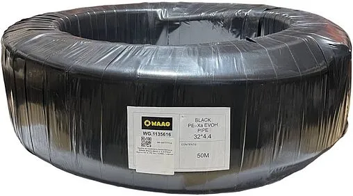 Труба сшитый полиэтилен WAAG Black 32 x 4.4 мм PE-Xa EVOH бухта 50м WG.1135616