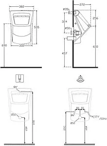 Писсуар со скрытым подводом воды ISVEA Purita белый 10PL92002SV-DS, 2