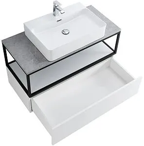 Консоль с умывальником подвесная Cezares Cadro 100 чёрный CADRO-100/46/30-1C-SO-MET-ST+ Консоль с умывальником подвесная Cezares Cadro 100 чёрный CADRO-100/46/30-1C-SO-MET-ST+, 5