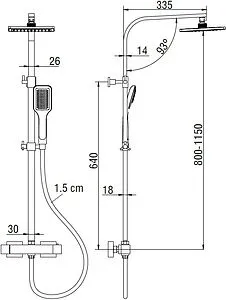 Душевая система с термостатом для душа SMARTsant Квадро хром SM1212AA Душевая система с термостатом для душа SMARTsant Квадро хром SM1212AA, 2