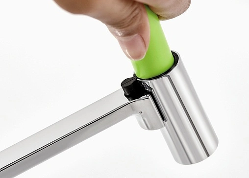 Смеситель для кухни с гибким изливом Blanco Viu-S 4 цветных съемных шланга хром/чёрный/зелёный/оранжевый/желтый 524813