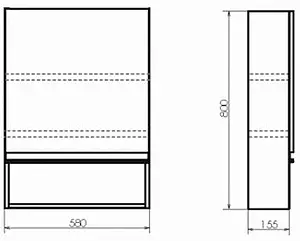 Шкаф-зеркало Comforty Эдинбург 60 бетон светлый 00-00002043CF, 2