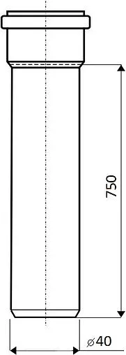 Труба канализационная внутренняя D=40мм L=750мм Ostendorf HTEM 111030