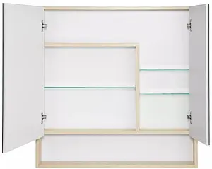 Шкаф-зеркало Aquaton Сканди 90 белый/дуб верона 1A252302SDB20, 3