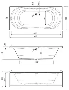 Ванна акриловая Cezares Apollo 180x90 Ванна акриловая Cezares Apollo 180x90, 2