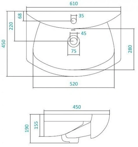 Раковина Aquanet Балтика 60 белый 00168863
