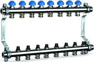 Группа коллекторная без расходомеров 8 отводов 1"н/н x ¾"ек Watts HKV 2010-VA 10012361 Группа коллекторная без расходомеров 8 отводов 1"н/н x ¾"ек Watts HKV 2010-VA 10012361, 1