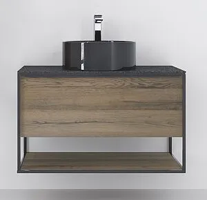 Тумба-умывальник подвесная Jorno Steal 90 древесный аттик/чёрный матовый Ste.01.90/P/Da+0025403 Тумба-умывальник подвесная Jorno Steal 90 древесный аттик/чёрный матовый Ste.01.90/P/Da+0025403, 5