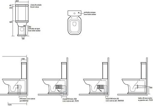Унитаз-компакт Kerasan Waldorf белый 411701+418101+
