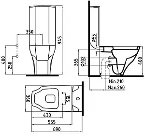 Унитаз-компакт Bien Fracture белый FRKK05601VP0W3000, 2