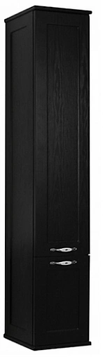 Шкаф-пенал подвесной с бельевой корзиной Aquaton Леон 30 ясень чёрный 1A186503LBPT0