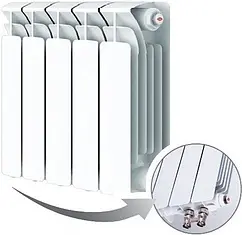 Радиатор биметаллический 5 секций нижнее левое подключение Rifar Base Ventil 350 RBVL35005 Радиатор биметаллический 5 секций нижнее левое подключение Rifar Base Ventil 350 RBVL35005