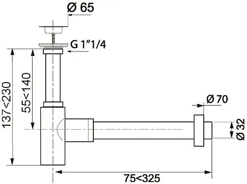 Сифон бутылочный для раковины Wirquin Lineis бронза 30987095 Сифон бутылочный для раковины Wirquin Lineis бронза 30987095