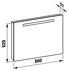 Зеркало с подсветкой Laufen Case 80 4.4723.1.996.144.1, 3
