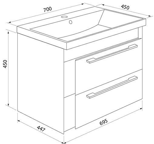 Тумба-умывальник подвесная IDDIS Color Plus 70 белый/розовый COL70P0i95+0067000i28
