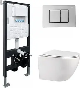 Комплект 5 в 1 Abber Bequem AC1100-AC0105-AC0120 с кнопкой хром глянцевый, 1