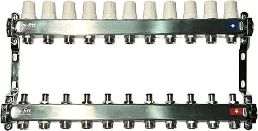 Группа коллекторная без расходомеров 11 отводов 1&quot;в/в x ¾&quot;ек Uni-fitt OPTIMAL 451B4311.RU