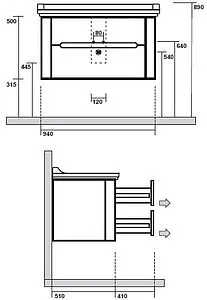 Тумба-умывальник Kerasan Waldorf 100 bi vaniglia matt 925530+4142K1bi/cr*3 Тумба-умывальник Kerasan Waldorf 100 bi vaniglia matt 925530+4142K1bi/cr*3, 2