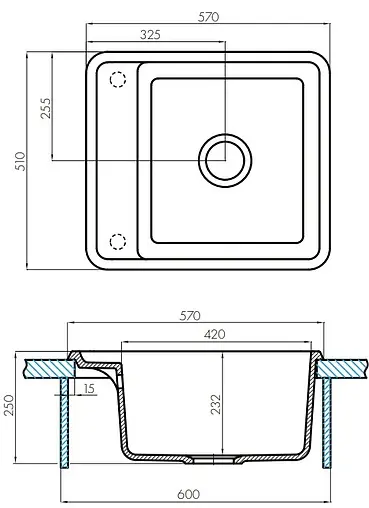 Мойка кухонная Aquaton Беллис 57 жемчуг 1A724932BS240 Мойка кухонная Aquaton Беллис 57 жемчуг 1A724932BS240