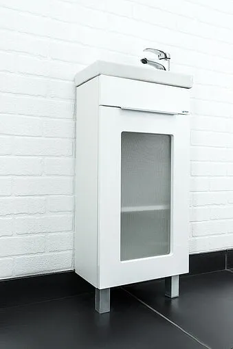 Тумба-умывальник напольный Айсберг Кристалл 40 белый DA1805T+1WH302500