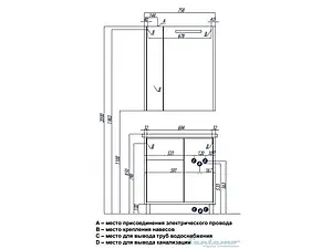 Тумба-умывальник напольная Aquaton Брайтон 80 белый/венге 1A1860K0BR500 Тумба-умывальник напольная Aquaton Брайтон 80 белый/венге 1A1860K0BR500, 2
