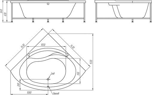 Ванна акриловая BellRado Лагуна 140x140 BR7011018-00 Ванна акриловая BellRado Лагуна 140x140 BR7011018-00