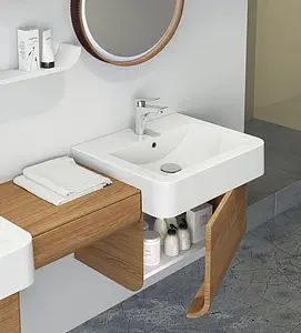 Тумба-умывальник подвесная ISVEA Marino 58 тик 23SQS203057I+10SQ51058SV, 4