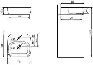 Тумба-умывальник подвесная Aquaton Марбл 100 слэйт/белый матовый 1A2763K0MH4C0 Тумба-умывальник подвесная Aquaton Марбл 100 слэйт/белый матовый 1A2763K0MH4C0, 5