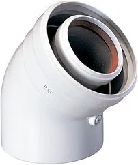 Колено для дымохода Ø 60/100мм ∠ 45° (Al) Baxi KHG71410161-