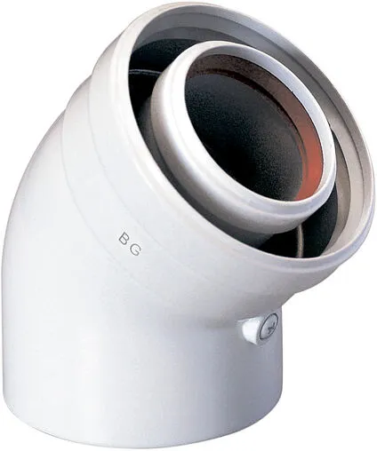 Колено для дымохода Ø 60/100мм ∠ 45° (Al) Baxi KHG71410161-